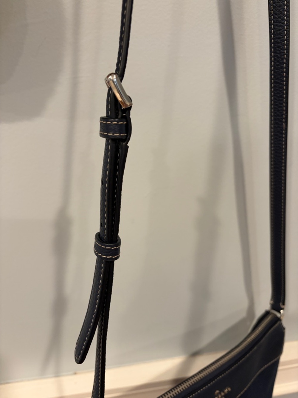 Kate Spade New York Jackson Denim Triple Gusset Navy Crossbody Bag - Picture 4 of 9